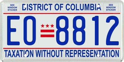 DC license plate EO8812