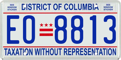 DC license plate EO8813