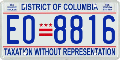 DC license plate EO8816