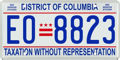 DC license plate EO8823