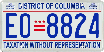 DC license plate EO8824