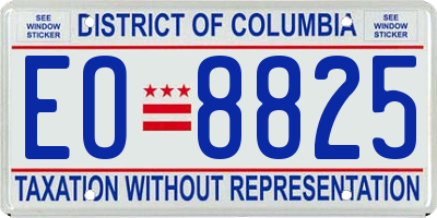 DC license plate EO8825