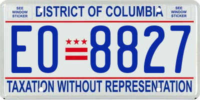 DC license plate EO8827
