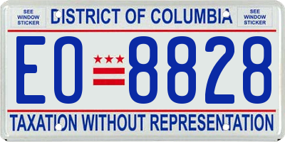 DC license plate EO8828