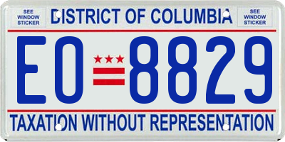 DC license plate EO8829