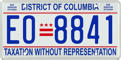 DC license plate EO8841