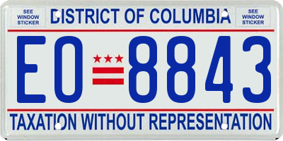 DC license plate EO8843