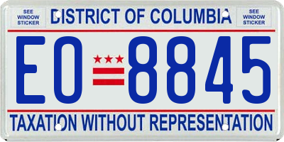 DC license plate EO8845