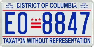 DC license plate EO8847