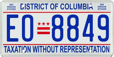 DC license plate EO8849