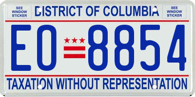 DC license plate EO8854