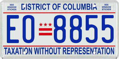 DC license plate EO8855
