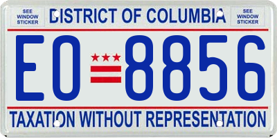 DC license plate EO8856