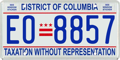 DC license plate EO8857