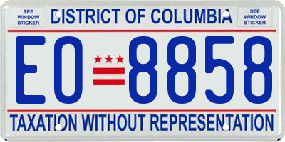 DC license plate EO8858