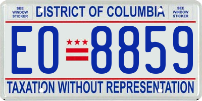 DC license plate EO8859