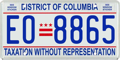 DC license plate EO8865
