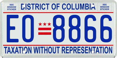 DC license plate EO8866