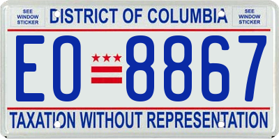 DC license plate EO8867