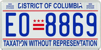 DC license plate EO8869