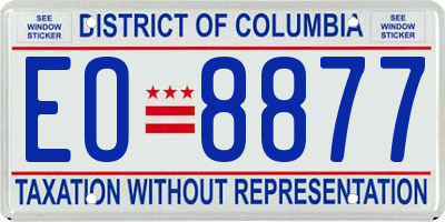 DC license plate EO8877