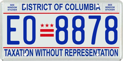 DC license plate EO8878