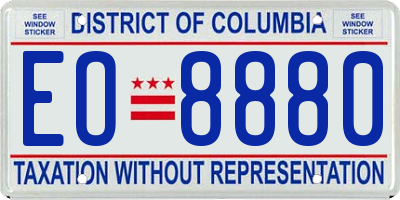 DC license plate EO8880