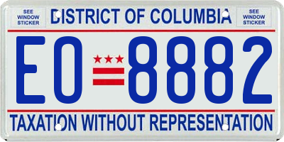 DC license plate EO8882
