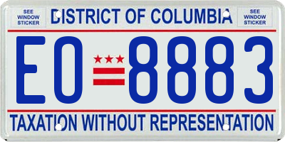 DC license plate EO8883