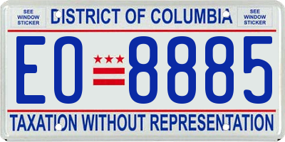 DC license plate EO8885