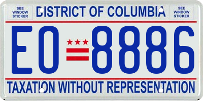 DC license plate EO8886
