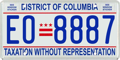 DC license plate EO8887