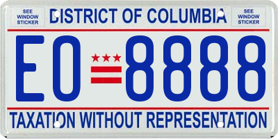 DC license plate EO8888