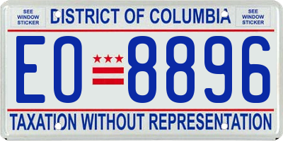 DC license plate EO8896