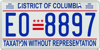 DC license plate EO8897