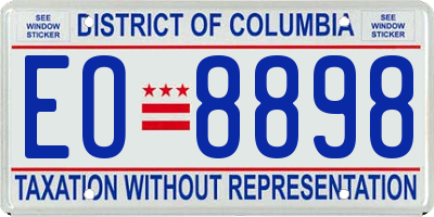 DC license plate EO8898