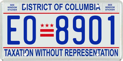 DC license plate EO8901