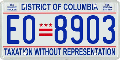 DC license plate EO8903