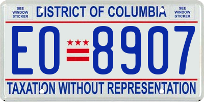 DC license plate EO8907