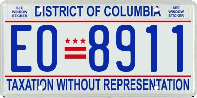 DC license plate EO8911
