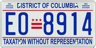 DC license plate EO8914