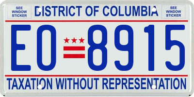 DC license plate EO8915