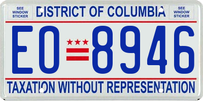 DC license plate EO8946