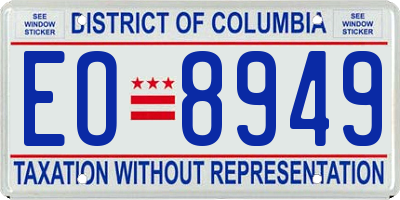 DC license plate EO8949
