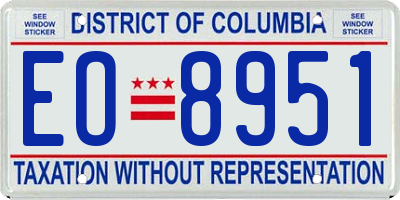 DC license plate EO8951