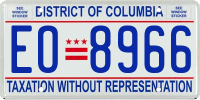 DC license plate EO8966