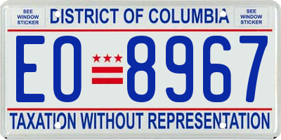 DC license plate EO8967