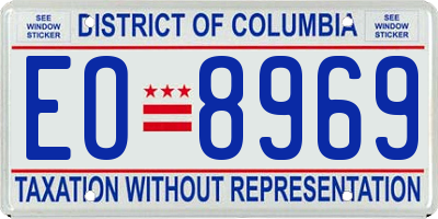 DC license plate EO8969