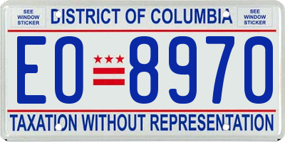 DC license plate EO8970