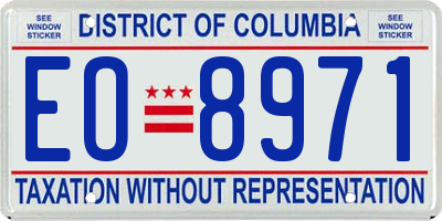 DC license plate EO8971